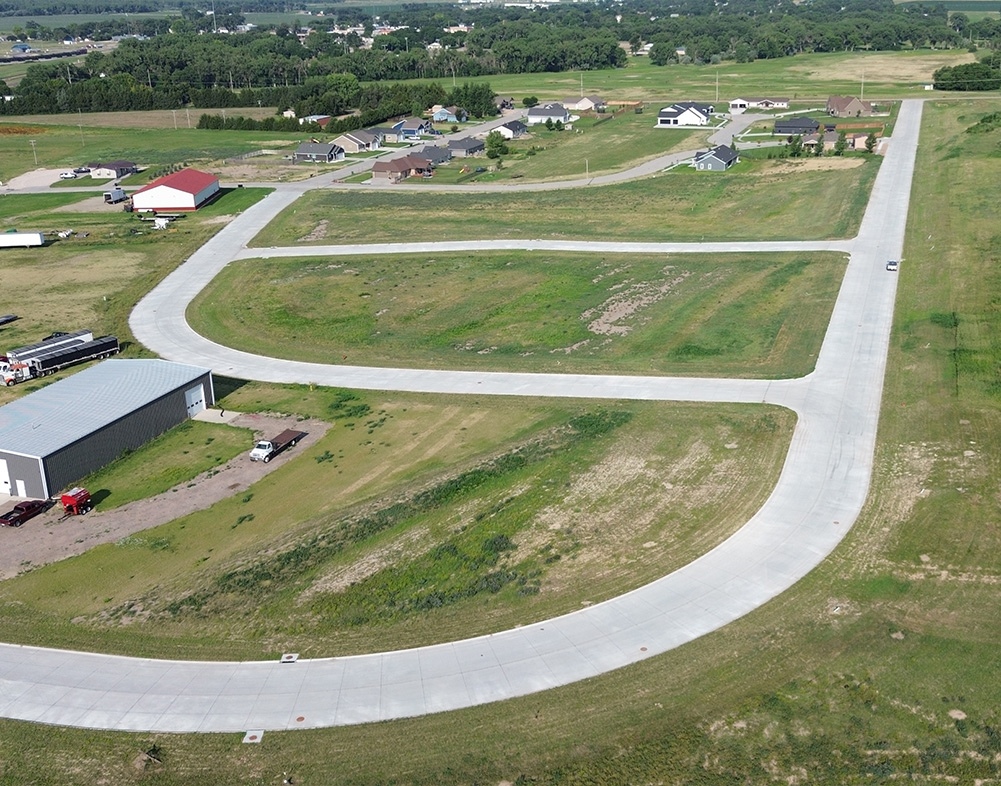 aerial view of the subdivision
